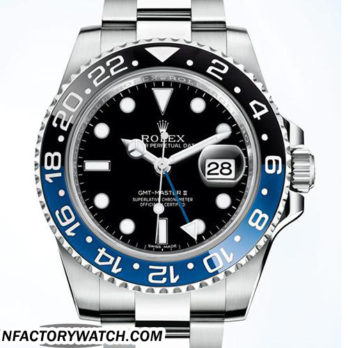 勞力士Rolex 格林尼治型 II 116710BLNR 316L不鏽鋼錶殼 防劃藍寶石水晶-rhid-117864