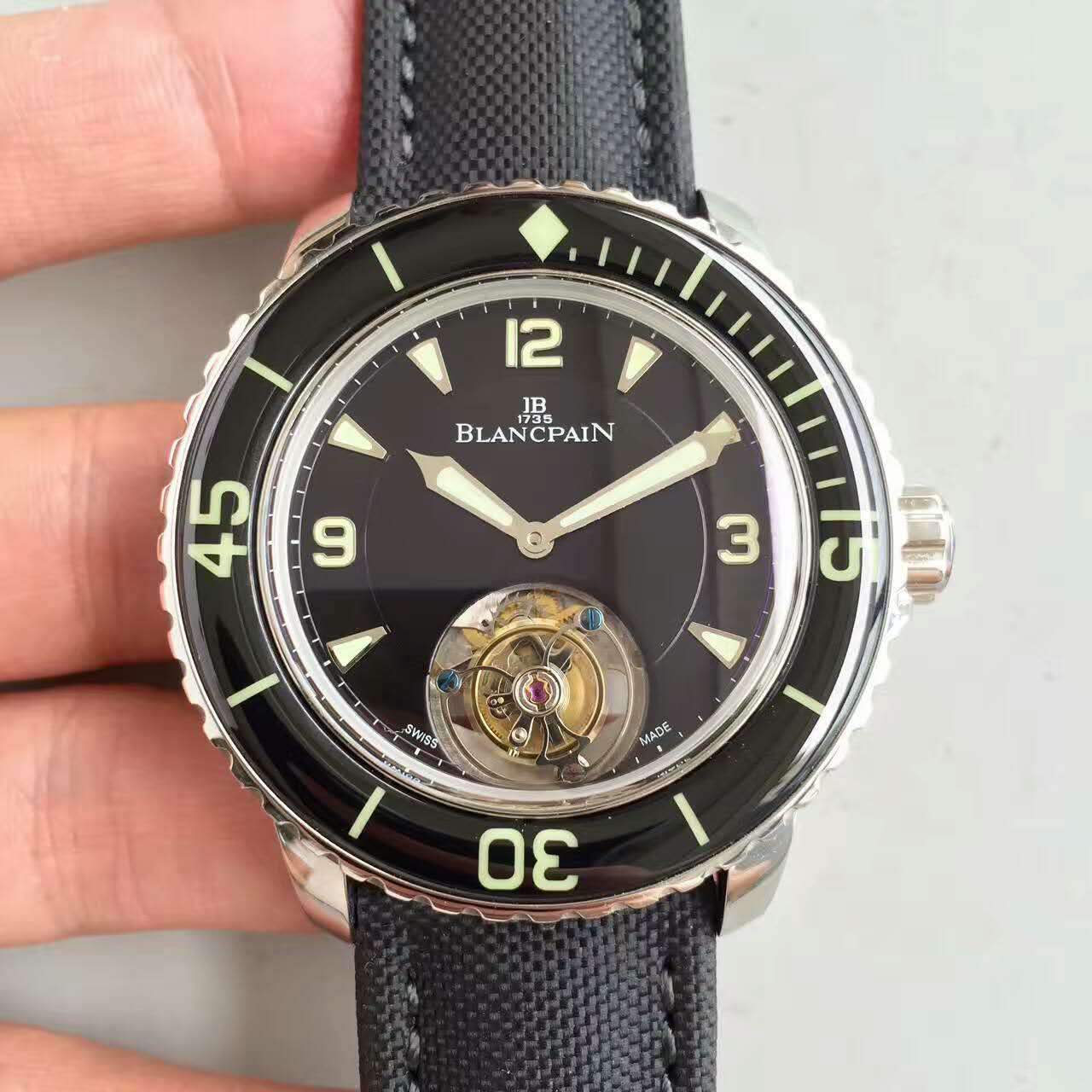 寶珀五十噚 陀飛輪版 男士腕錶 全自動陀飛輪-rhid-118357