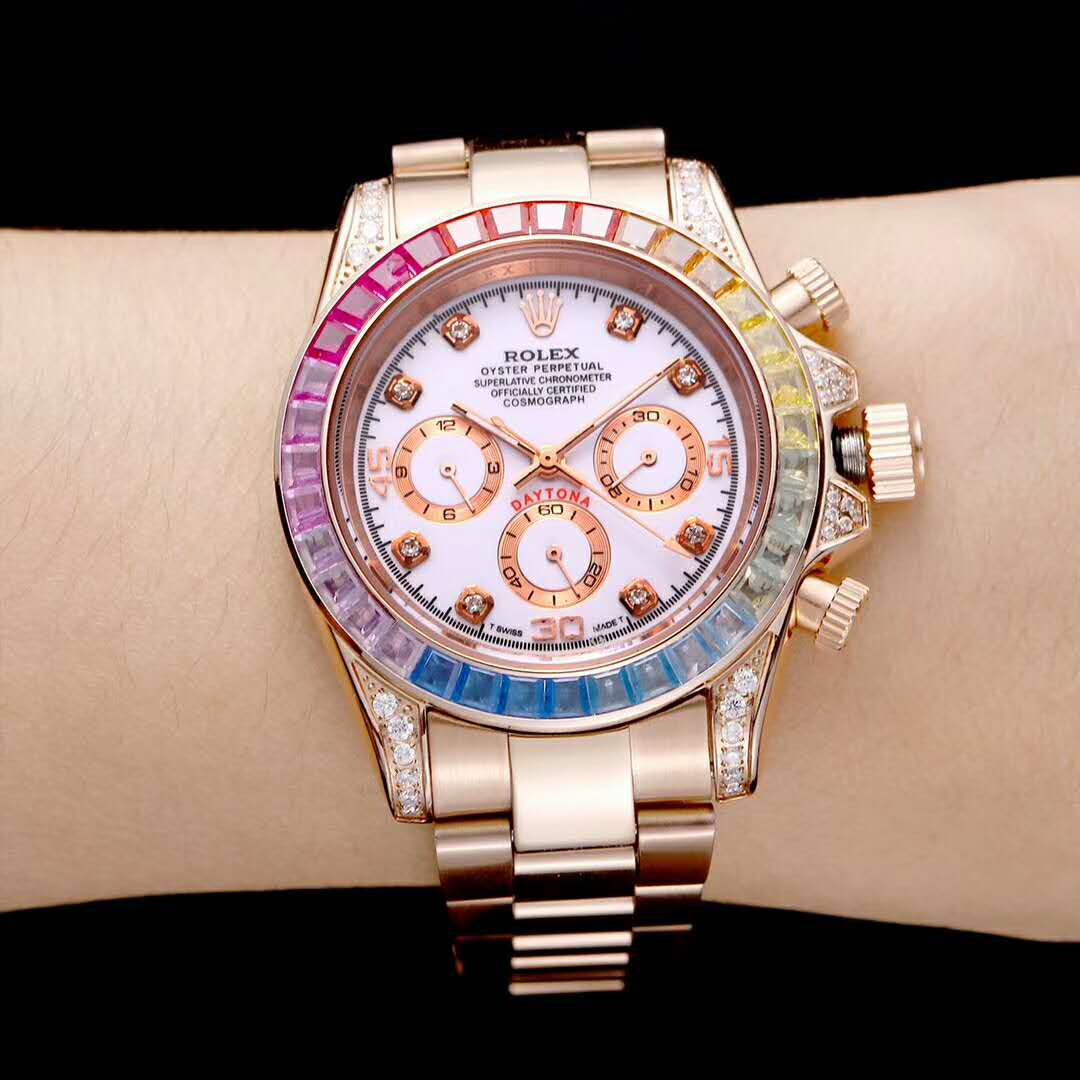 勞力士ROLEX 迪通拿奢華限量版腕錶 鑲嵌彩色寶石款-rhid-118459