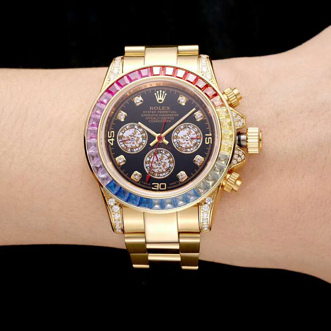 勞力士ROLEX 迪通拿奢華限量版腕錶 鑲嵌彩色寶石款-rhid-118454