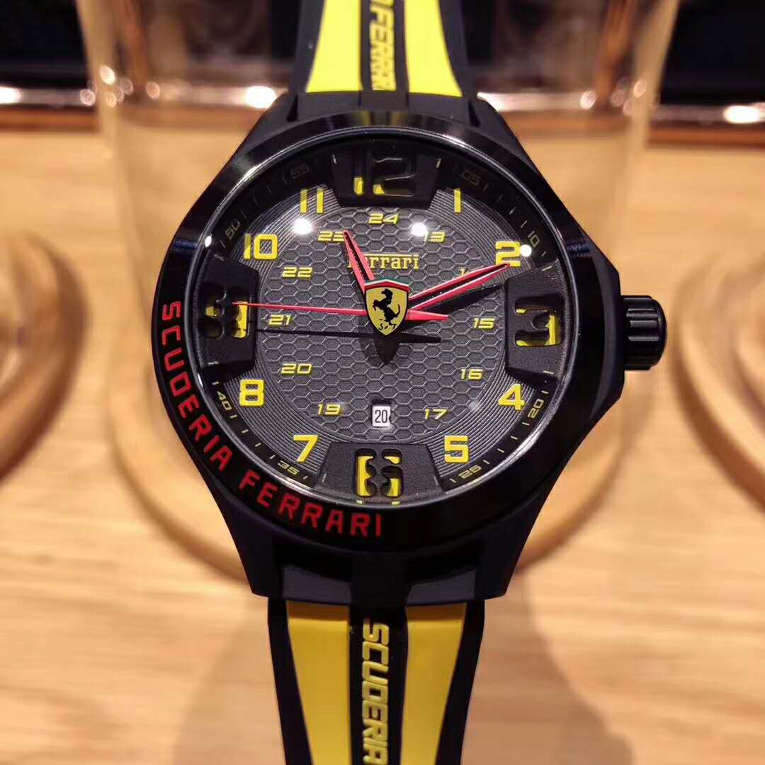 法拉利 FERRARI高硬度鋼化鍍膜玻璃腕錶-rhid-118623