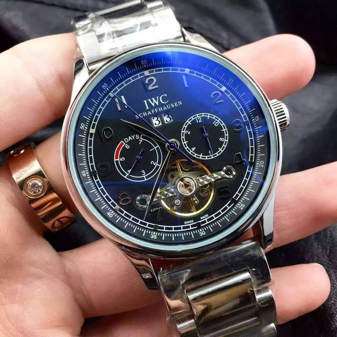 萬國 IWC 復雜多功能系列 男士自動機械腕錶爆款上市 鍍膜高密度鏡面 真牛皮皮帶 -rhid-116383