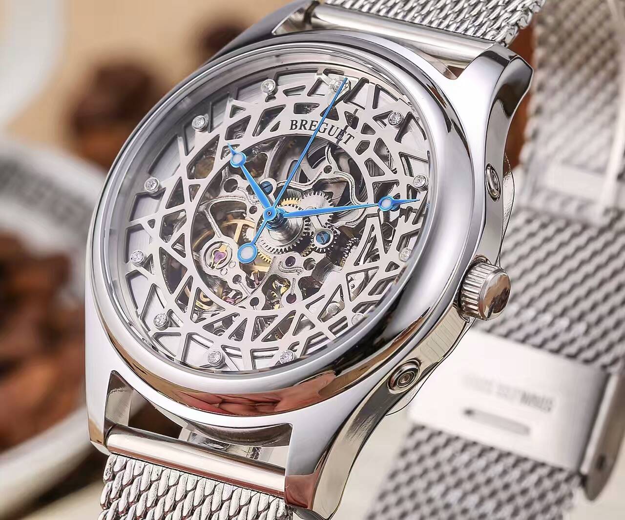寶璣 精品男士鏤空腕錶 頂級機械機芯 礦物質超強鏡面 精鋼錶帶 生活防水-rhid-116823