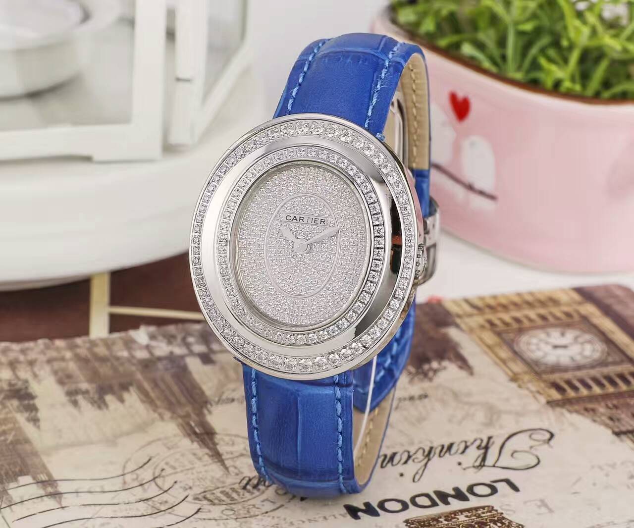 卡地亚 女士精品腕錶 瑞士進口原裝石英機芯 藍寶石玻璃 316精鋼-rhid-116862