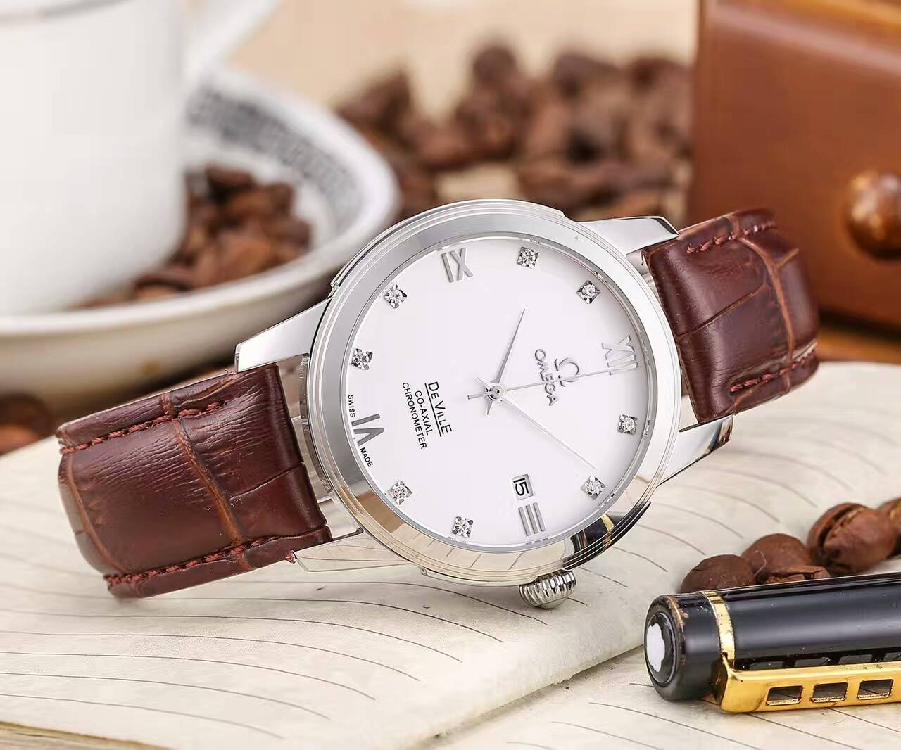 歐米茄 礦物質超強鏡面 頂級機械機芯 真牛皮錶帶 直徑40mm 厚12mm 精品男士腕錶-rhid-116975