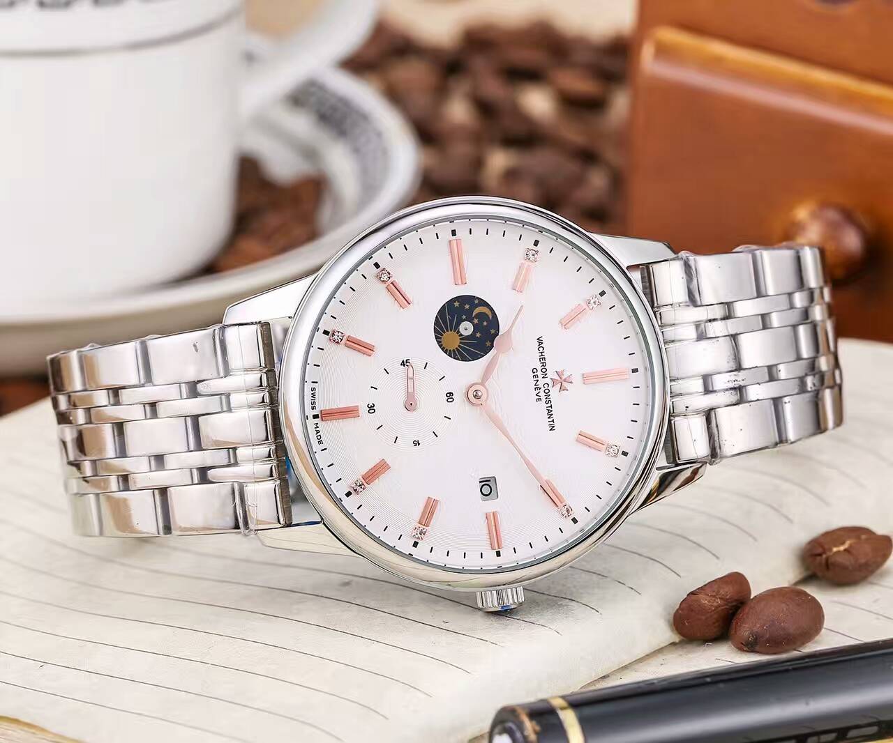 江詩丹頓 頂級機械機芯 礦物質超強鏡面 真牛皮錶帶 精湛品質 精品男士腕錶-rhid-117063