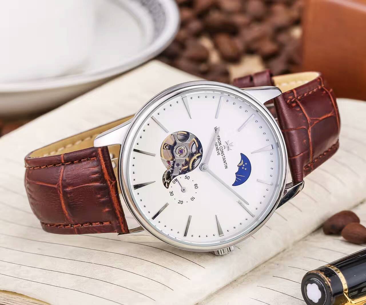 江詩丹頓 精品男士腕錶 礦物質超強鏡面 尊貴氣質 真牛皮錶帶 生活防水-rhid-117072
