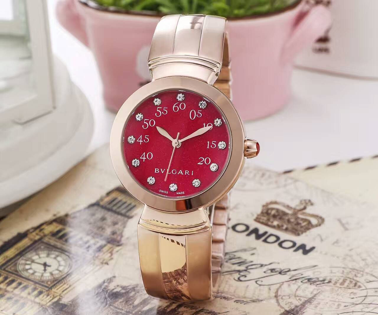 寶格麗 精品女士腕錶 華麗精品 進口石英機芯 礦物質超強鏡面 精鋼錶帶-rhid-117265
