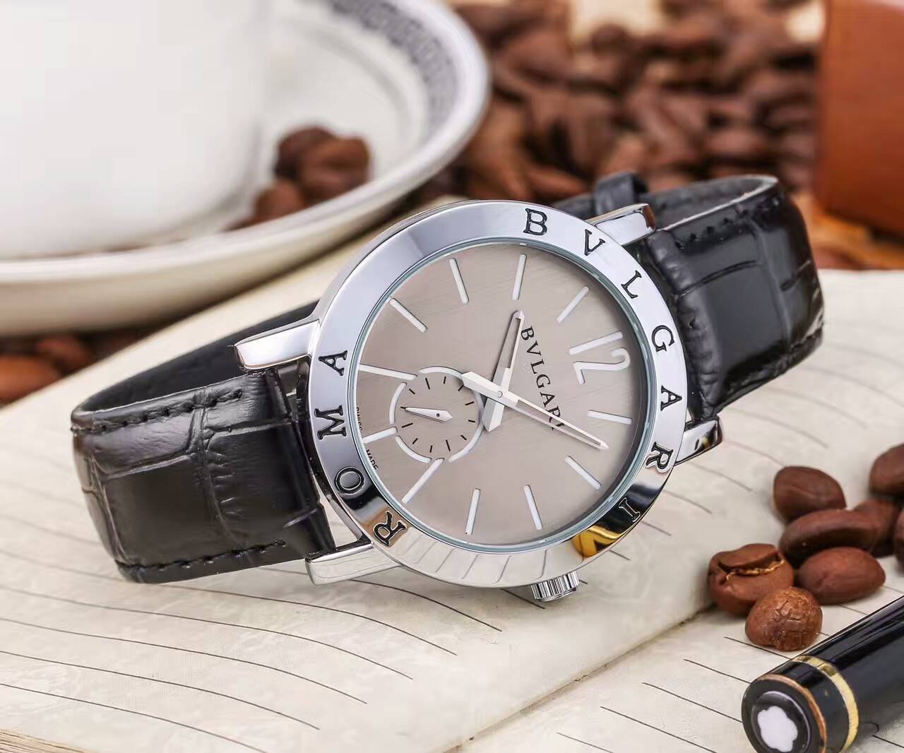 寶格麗 精品女士腕錶 強力磁扣 低調優雅 礦物質超強鏡面 真牛皮錶帶 生活防水 -rhid-117276