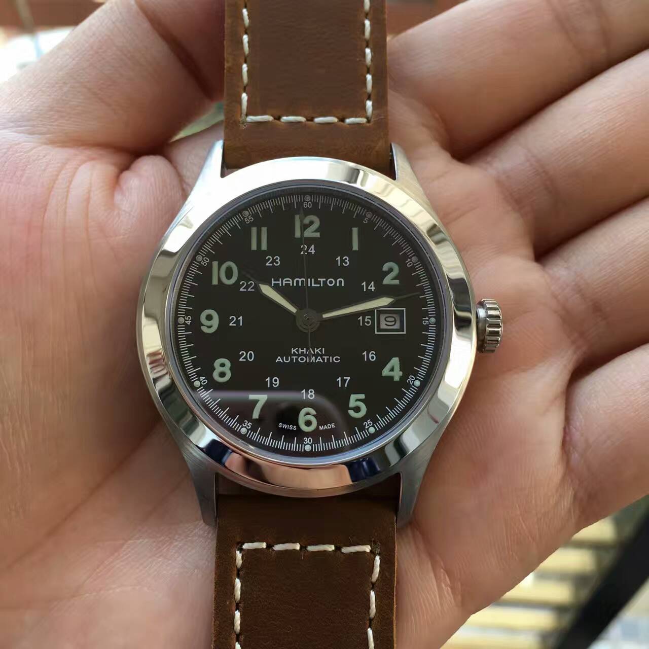 漢密爾頓 卡其系列 全自動男士機械腕錶 進口西鐵城821A機芯 進口瘋馬皮錶帶 -rhid-117408